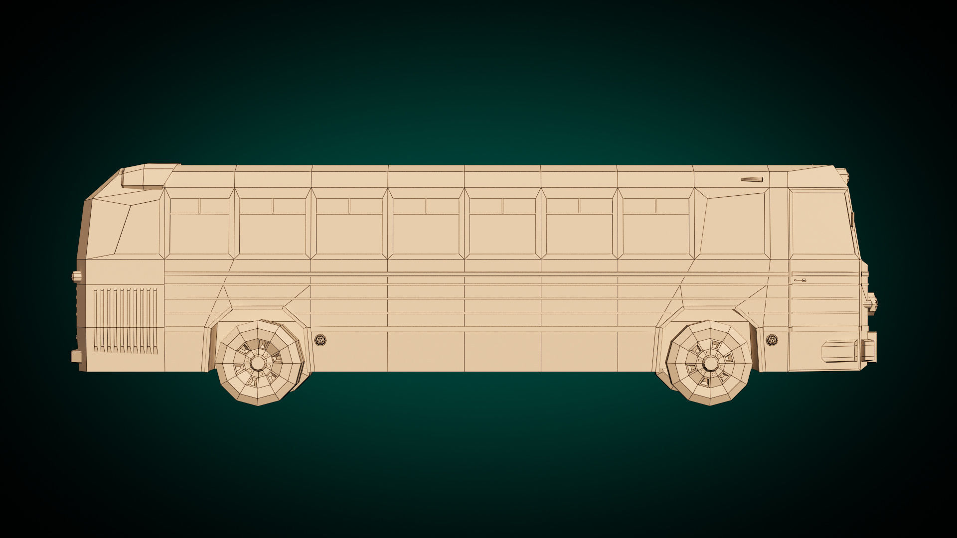 Low Poly Vintage Bus 04 Low-poly 3D model_15