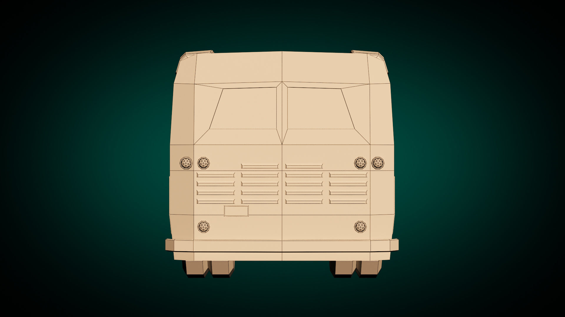 Low Poly Vintage Bus 04 Low-poly 3D model_16