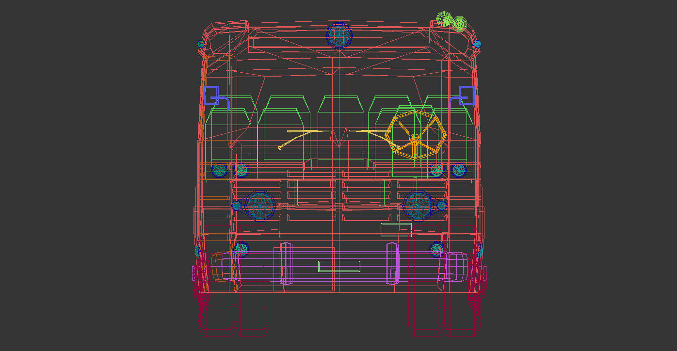 Low Poly Vintage Bus 04 Low-poly 3D model_10