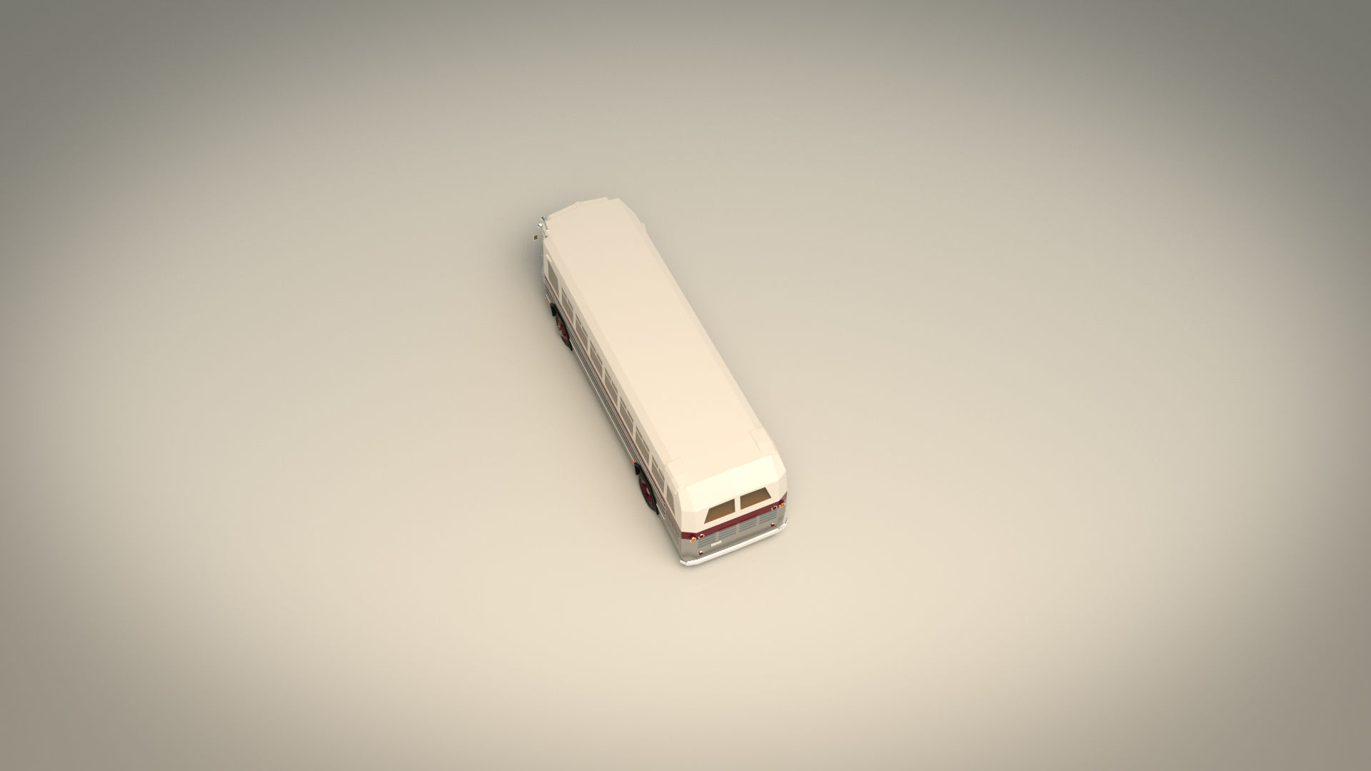 Low Poly Vintage Bus 04 Low-poly 3D model_4