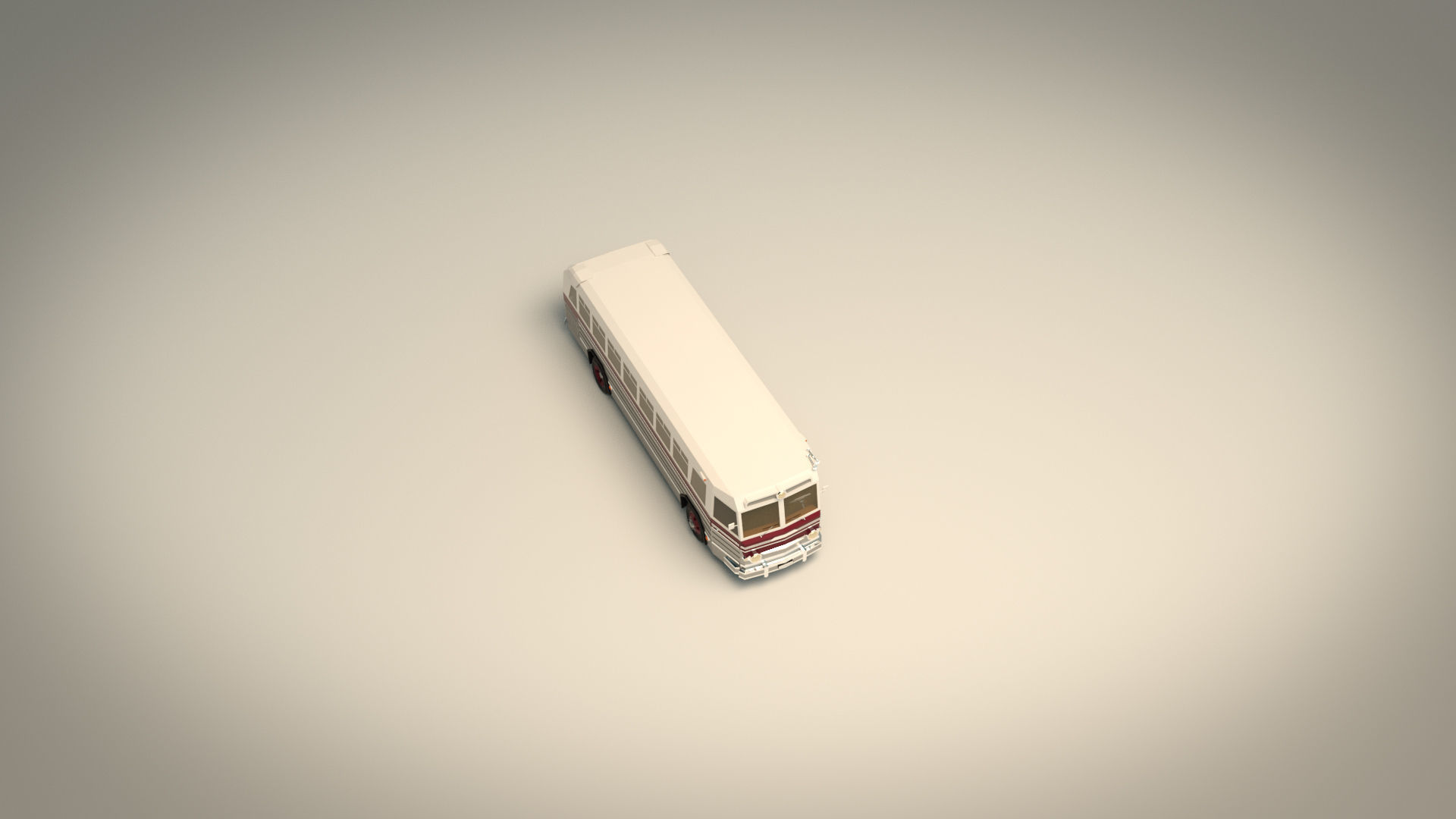 Low Poly Vintage Bus 04 Low-poly 3D model_5