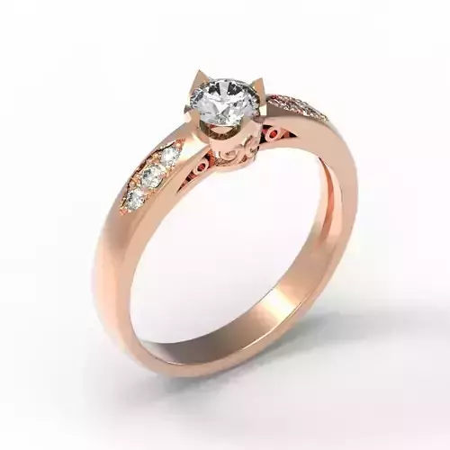 3DM Format Vintage style engagement ring