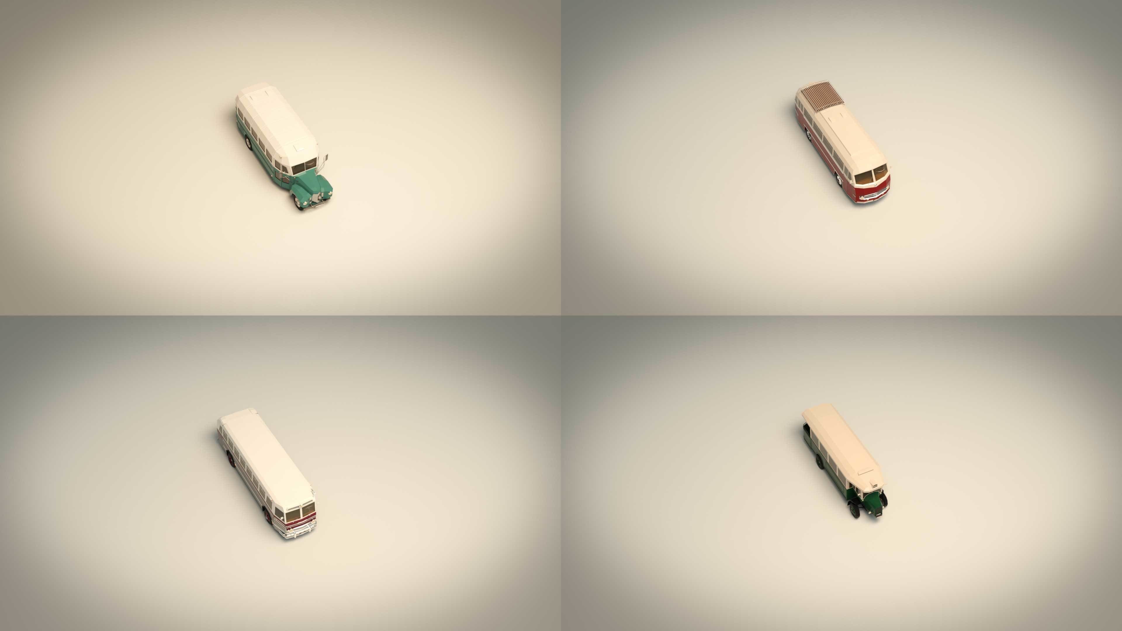 Low Poly Bus Pack 03 3D Model Collection_9
