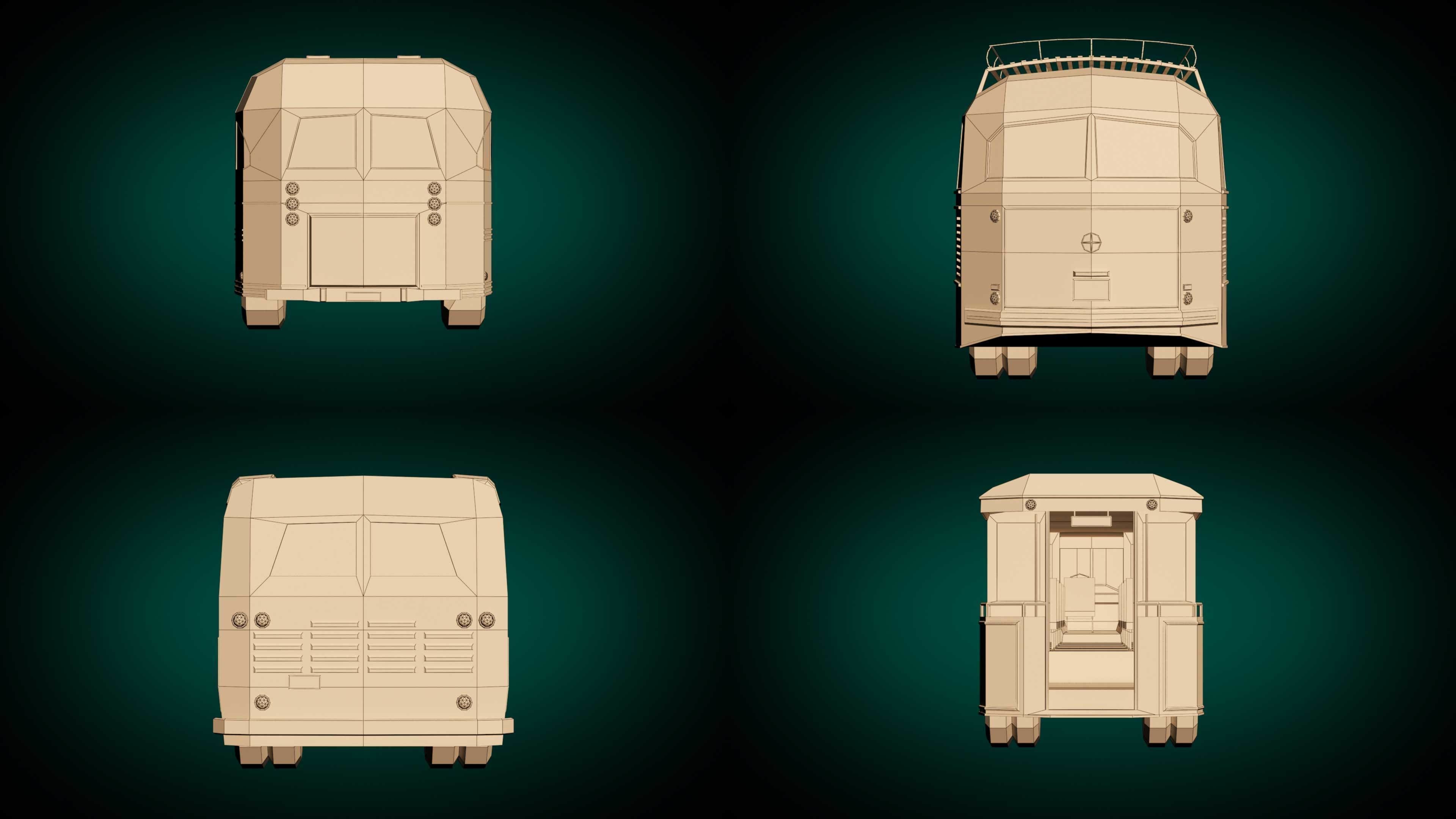 Low Poly Bus Pack 03 3D Model Collection_16