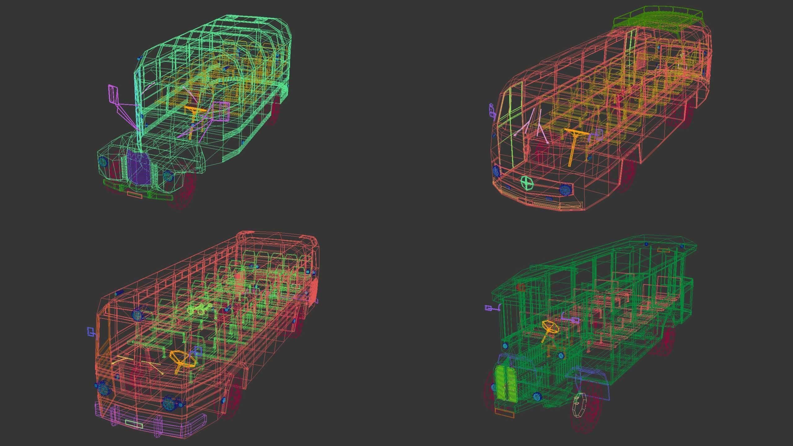 Low Poly Bus Pack 03 3D Model Collection_18