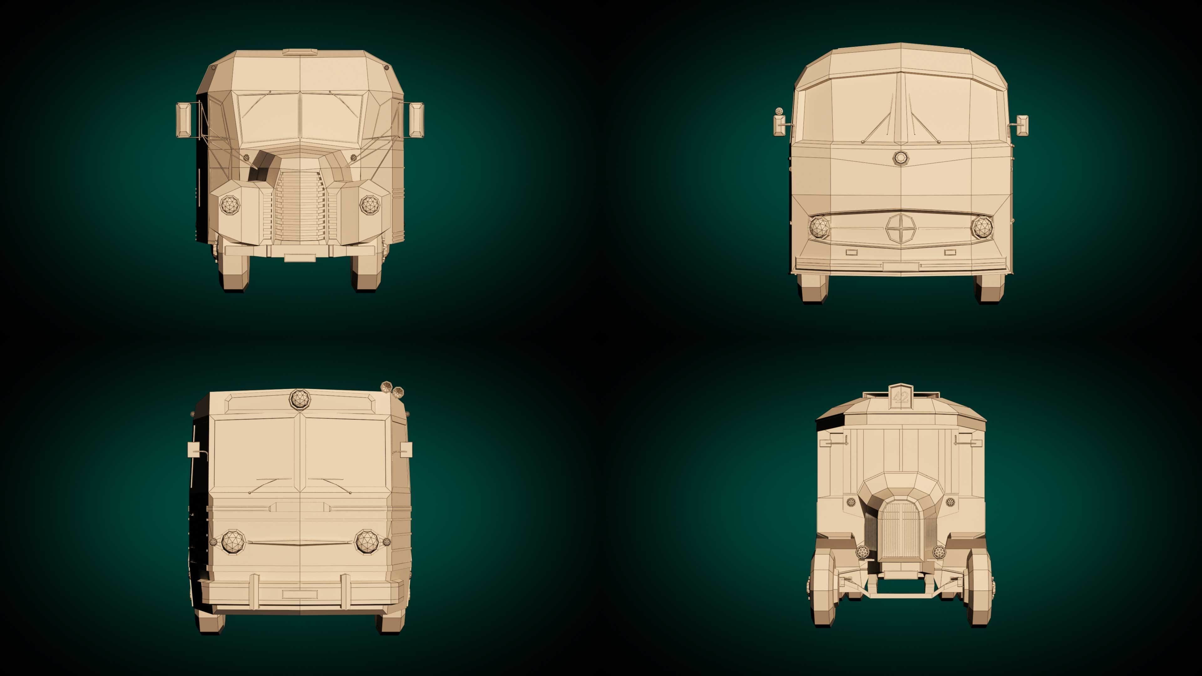 Low Poly Bus Pack 03 3D Model Collection_14