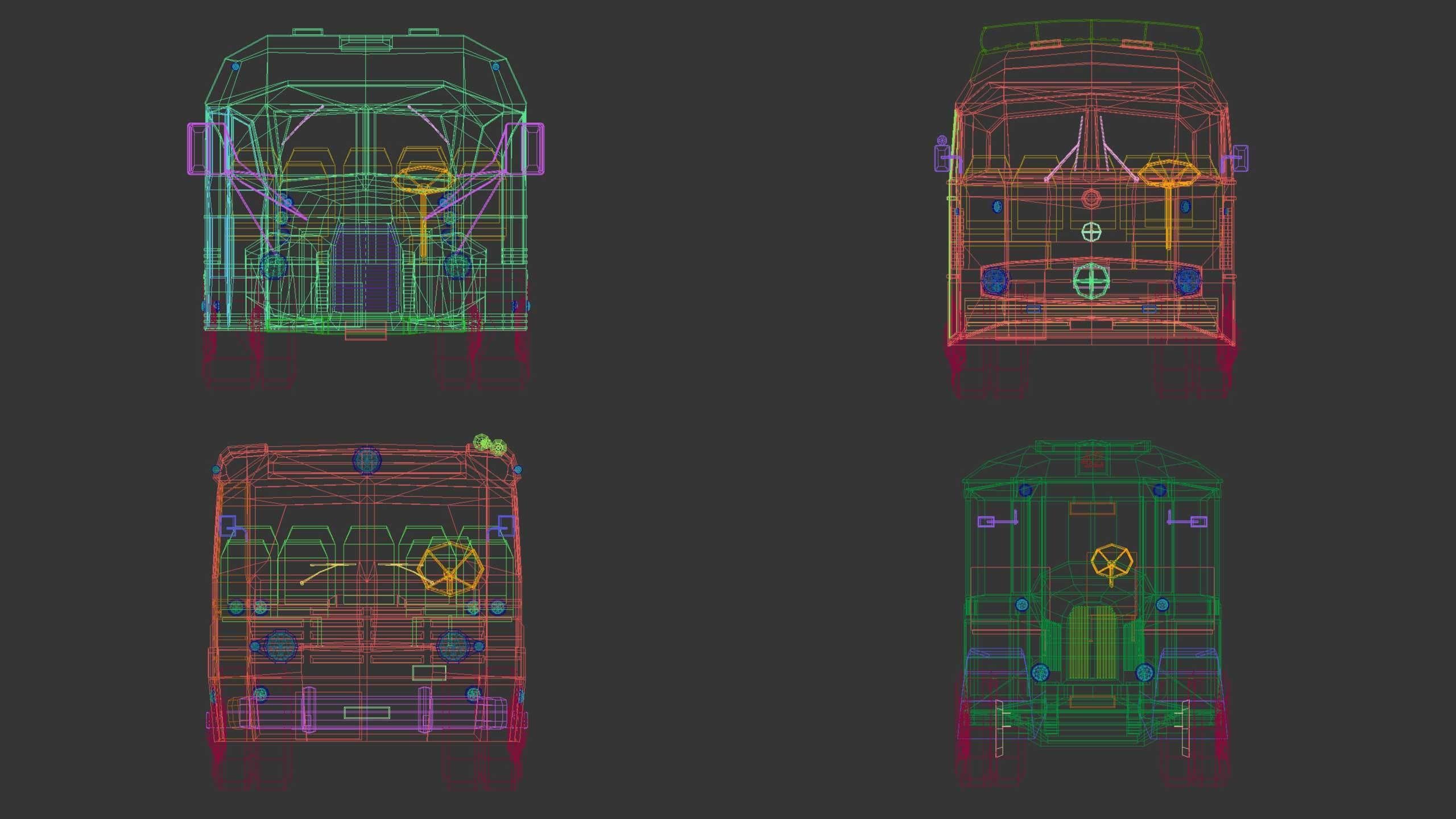 Low Poly Bus Pack 03 3D Model Collection_19