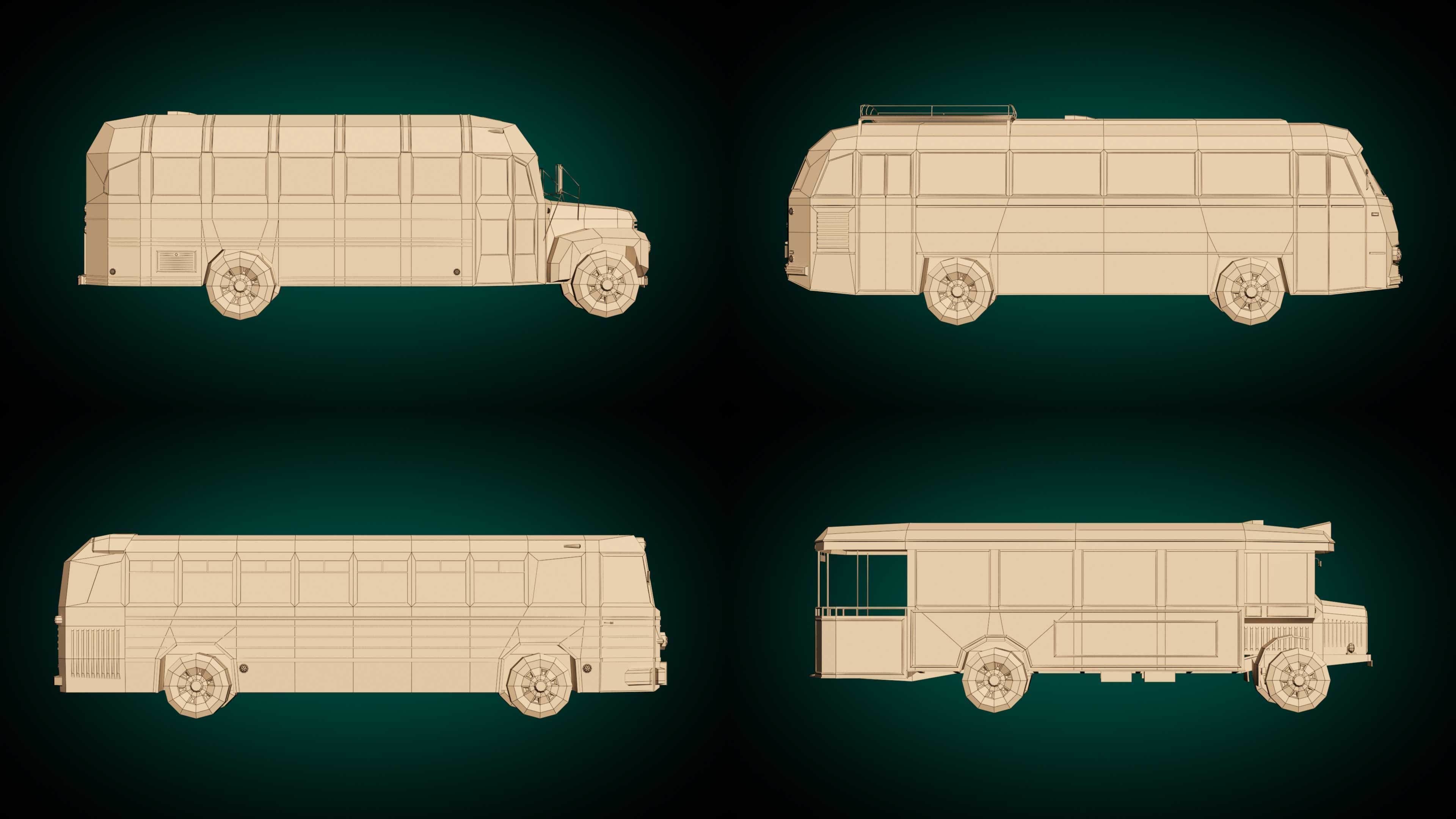 Low Poly Bus Pack 03 3D Model Collection_15