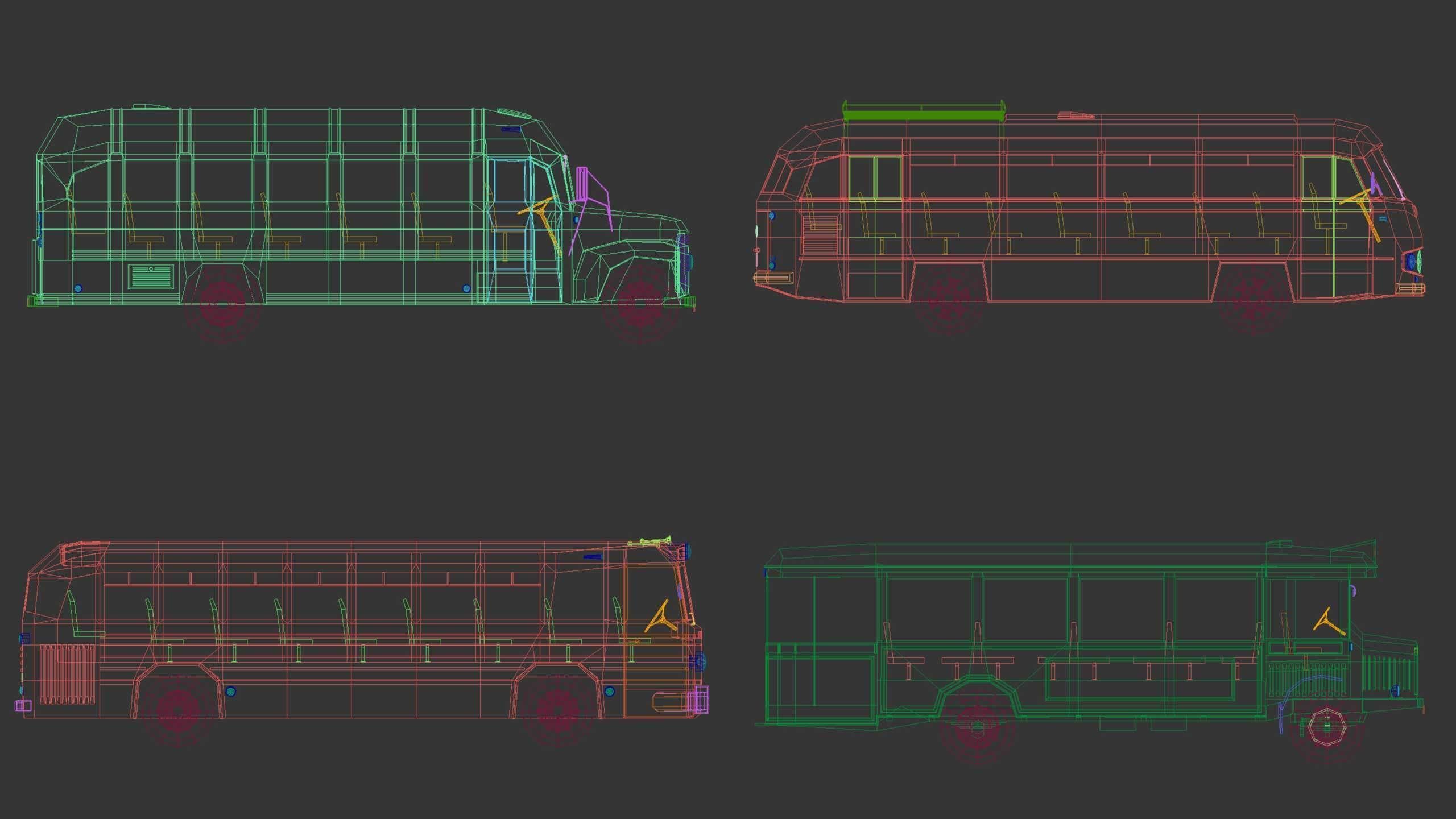 Low Poly Bus Pack 03 3D Model Collection_20