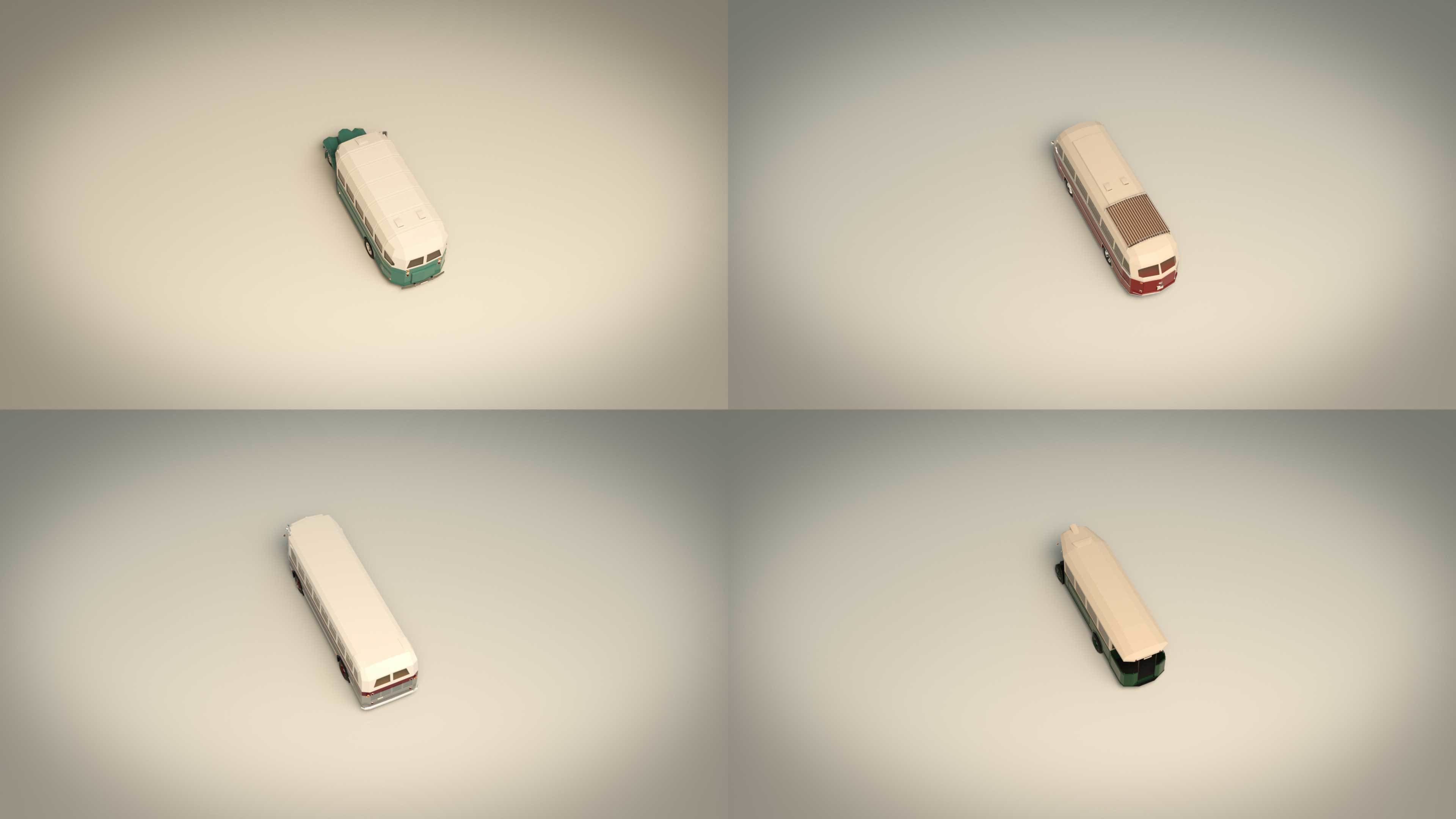 Low Poly Bus Pack 03 3D Model Collection_8