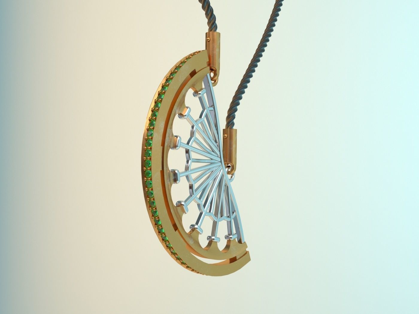 Lemon slice pendant 3D print model_1
