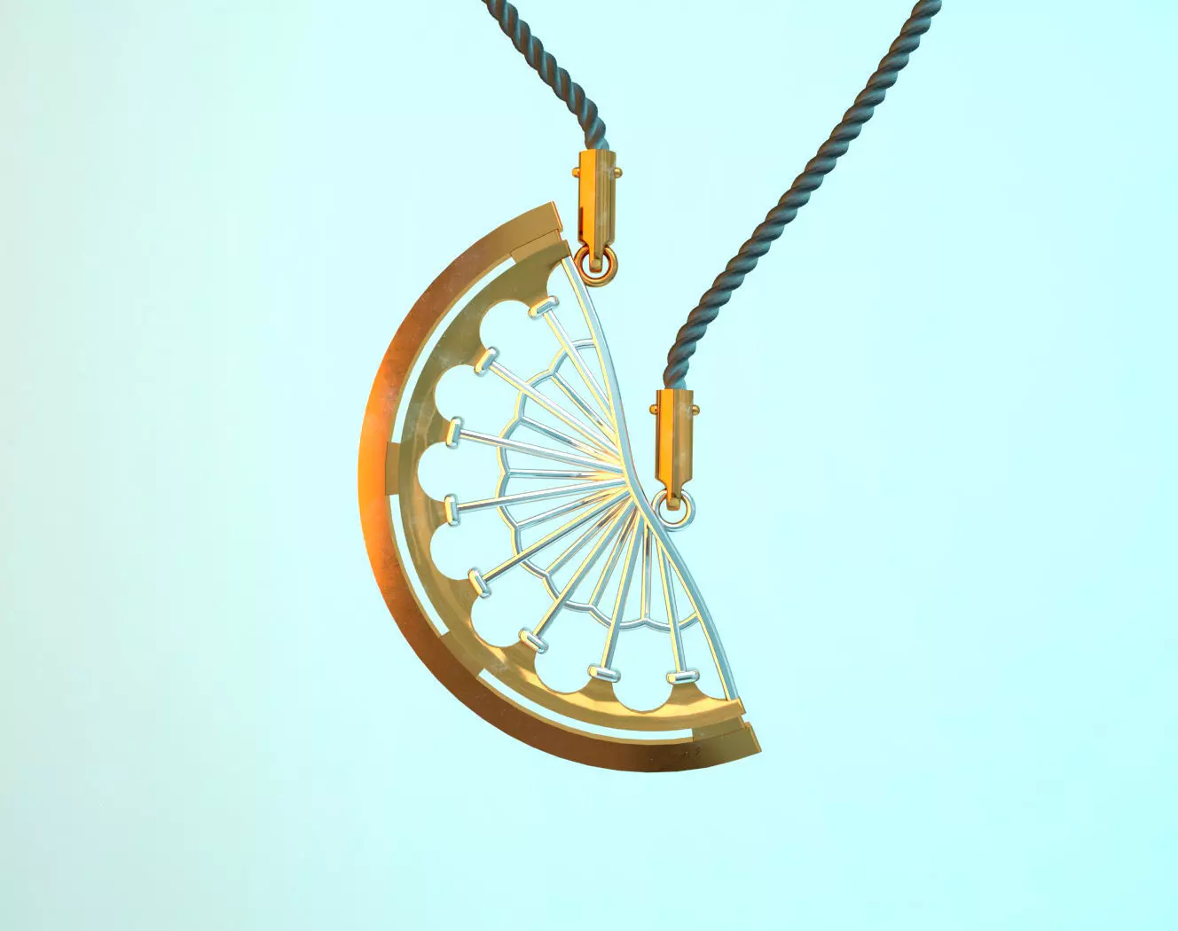 Lemon slice pendant 3D print model_0