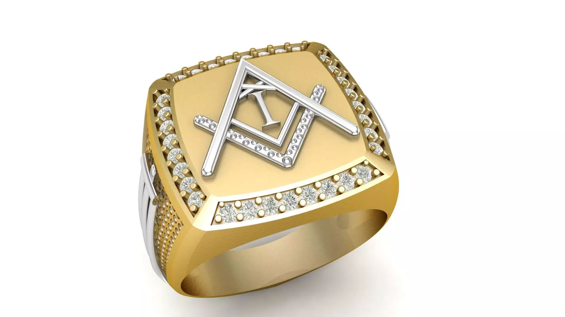 I - LETTER  SIGNET RING  3D print model_0