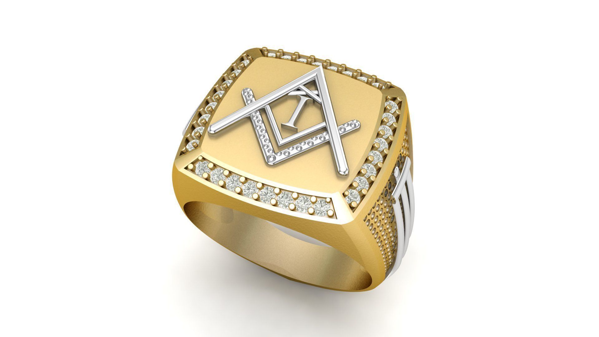 I - LETTER  SIGNET RING  3D print model_3