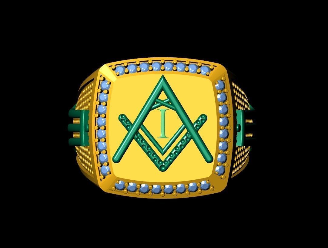 I - LETTER  SIGNET RING  3D print model_6