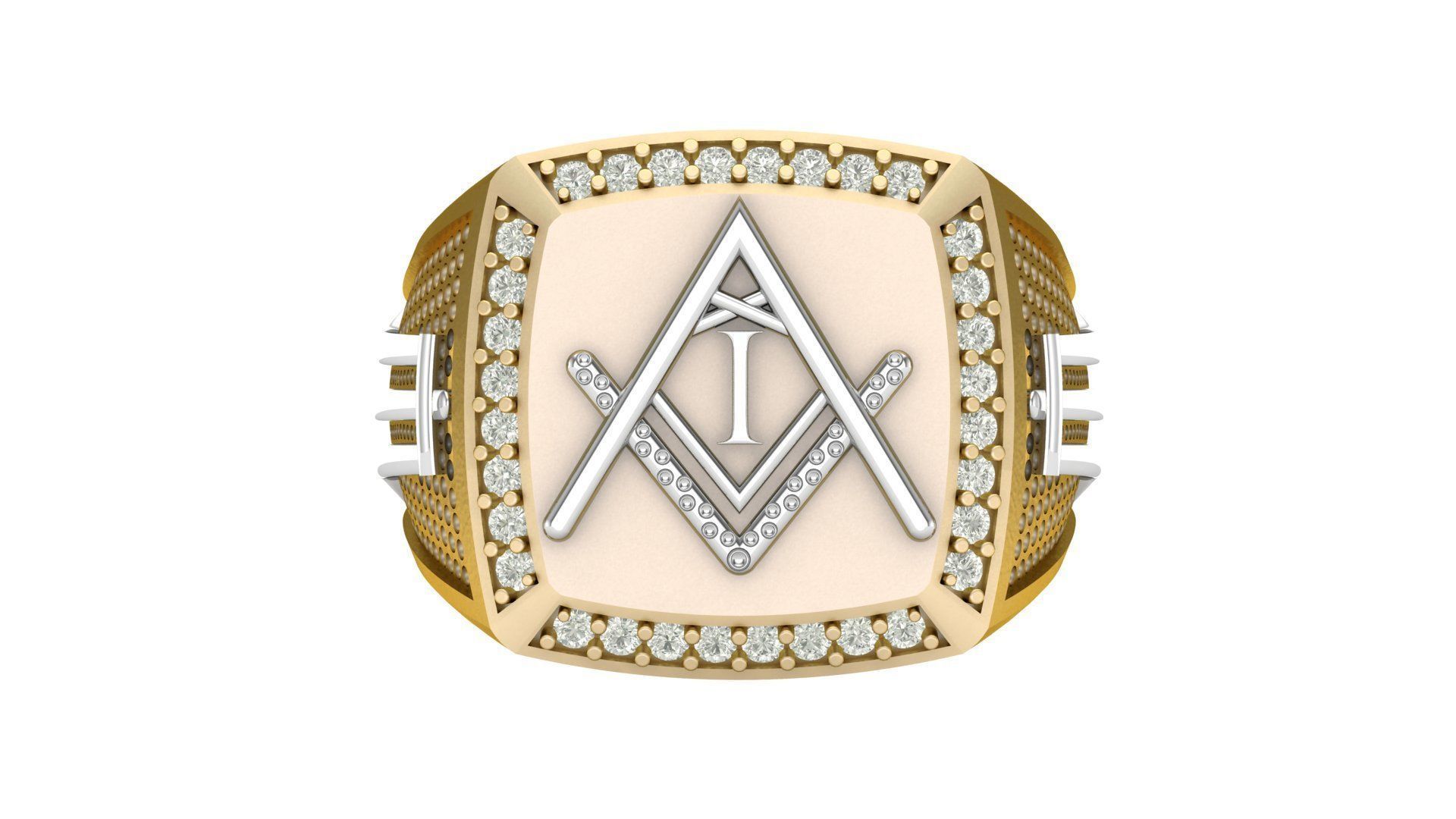 I - LETTER  SIGNET RING  3D print model_2