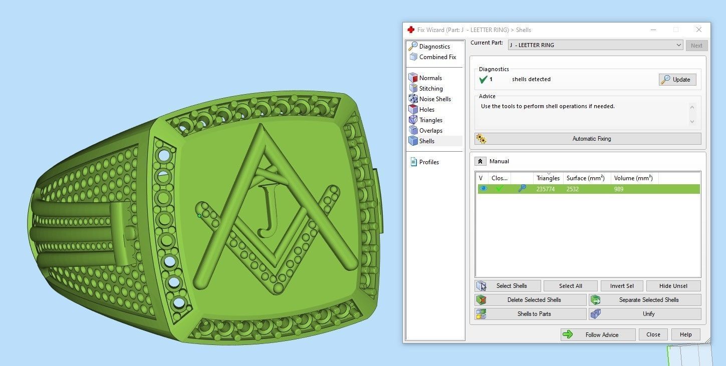 J - LETTER  SIGNET RING 3D print model_10