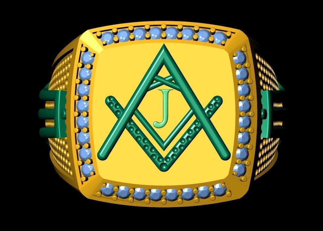 J - LETTER  SIGNET RING 3D print model_7