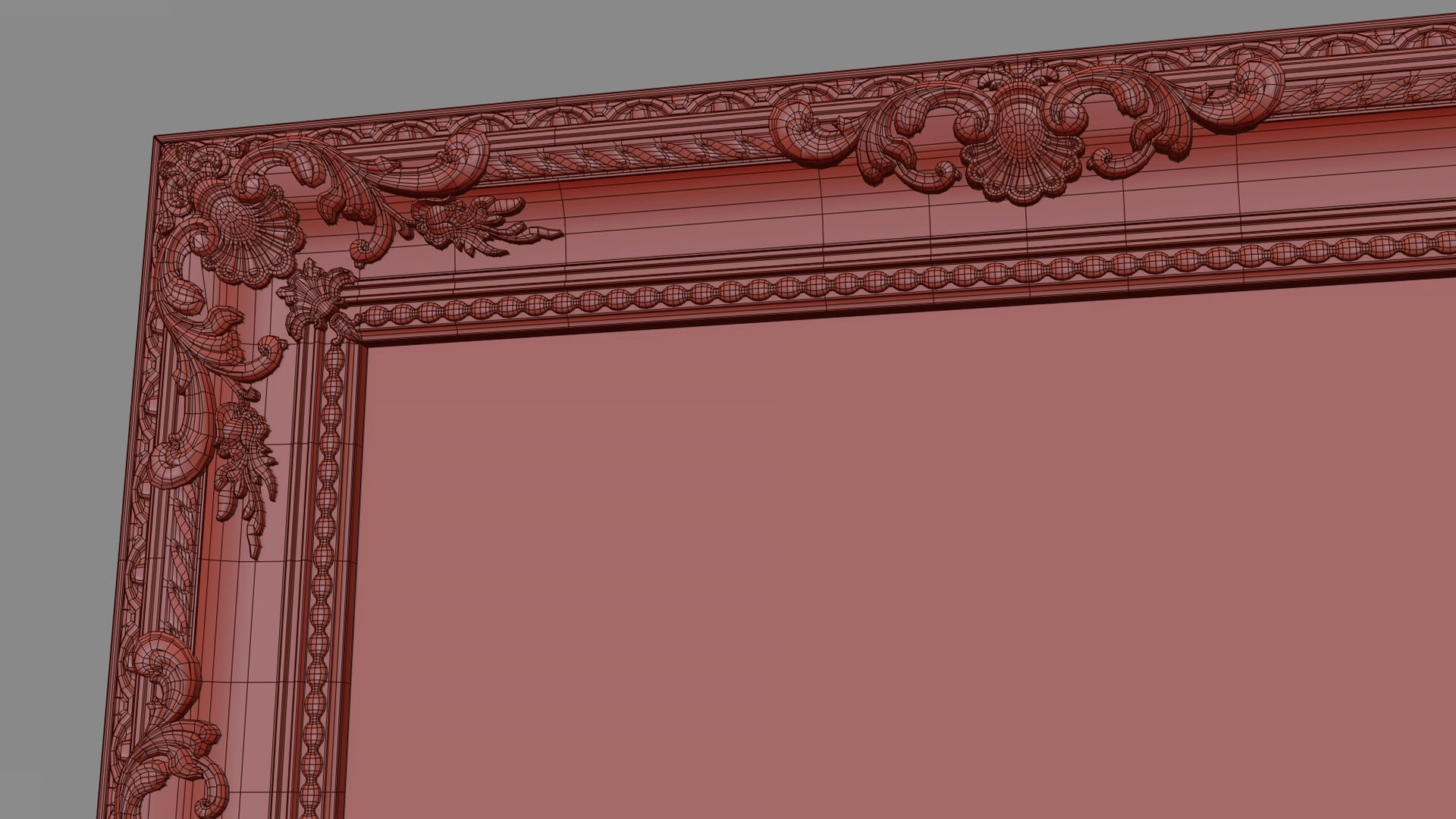 Frame picture gold v4 3D model_8