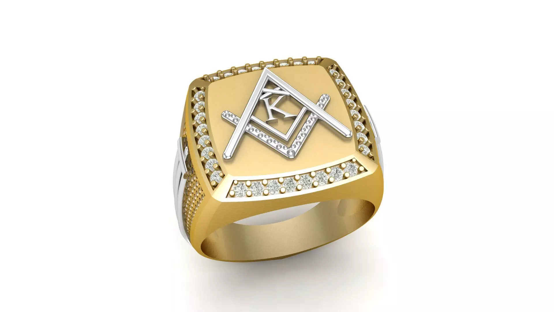 K - LETTER  SIGNET RING 3D print model_0