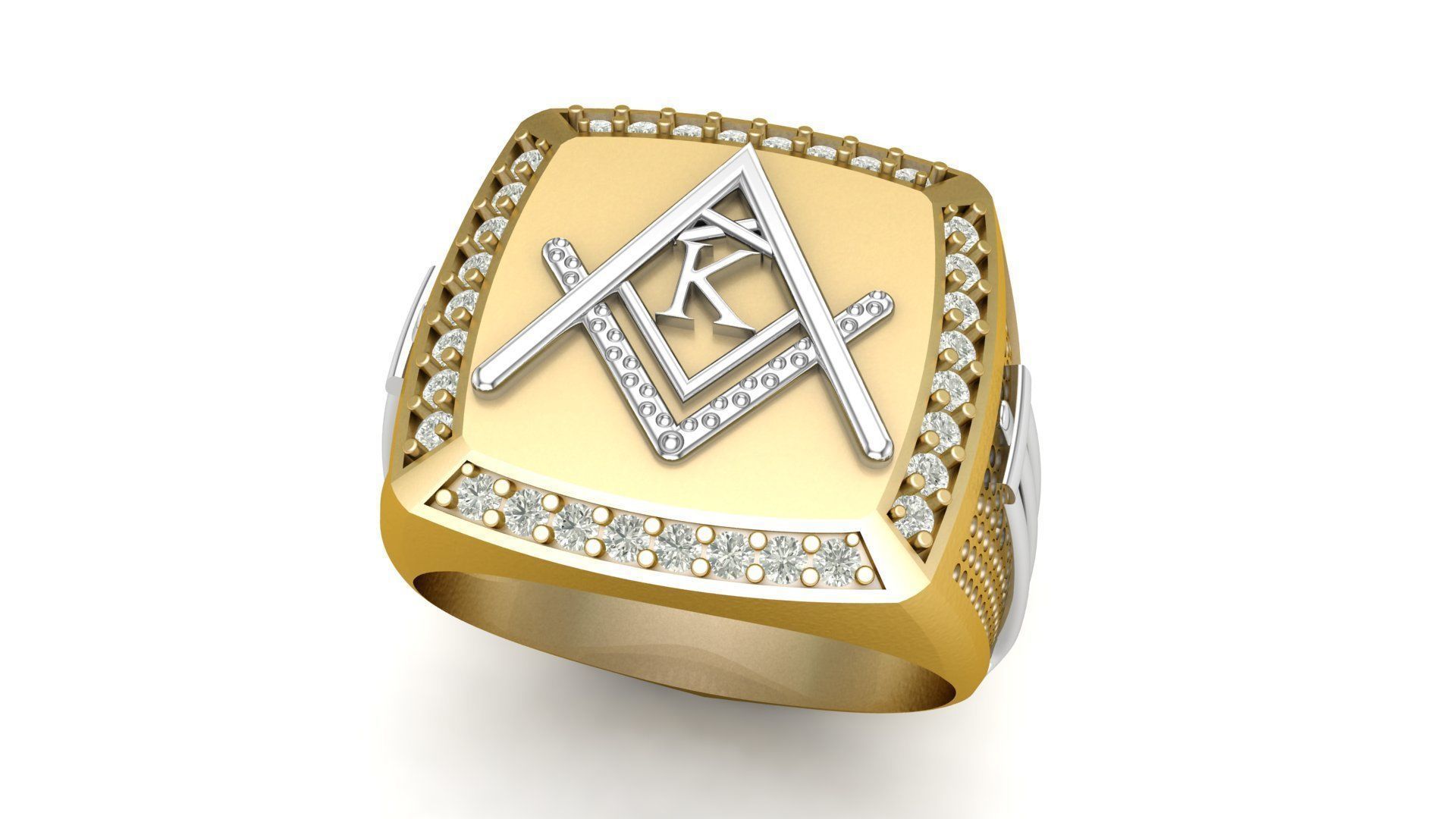 K - LETTER  SIGNET RING 3D print model_2