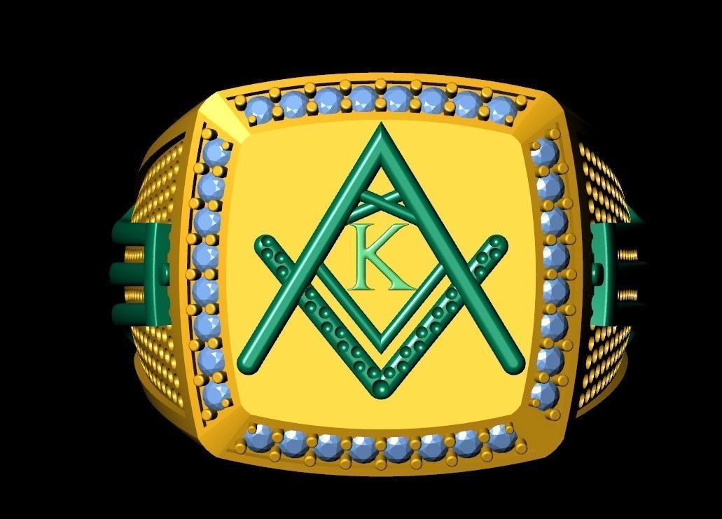 K - LETTER  SIGNET RING 3D print model_10