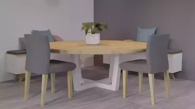 Table chair and chest