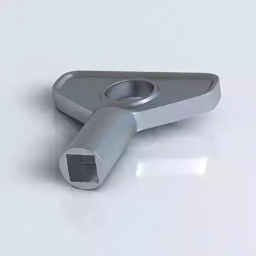 Wrench 3D model metal handle with hole in it