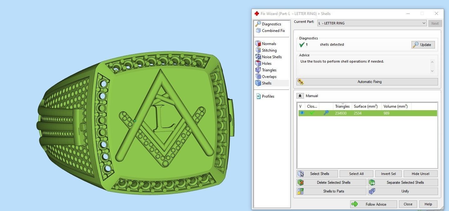 L - LETTER  SIGNET RING 3D print model_9