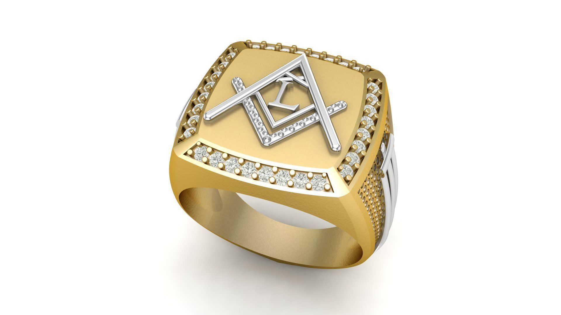 L - LETTER  SIGNET RING 3D print model_2