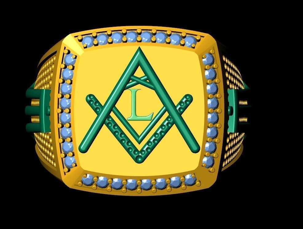 L - LETTER  SIGNET RING 3D print model_6