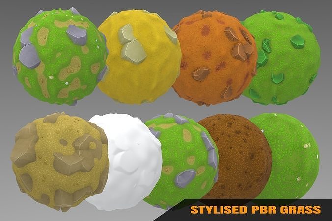 Grass - Stylised PBR Texture - Material 3D model