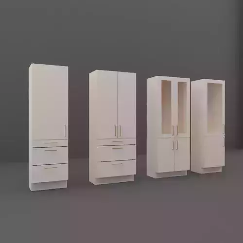 Cupboard Set four cabinets in row