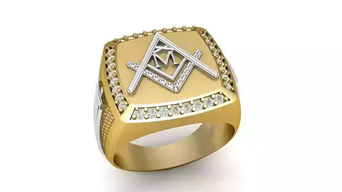 M - LETTER  SIGNET RING 3D print model