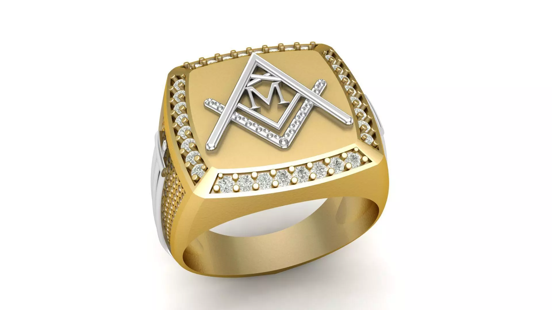 M - LETTER  SIGNET RING 3D print model_0