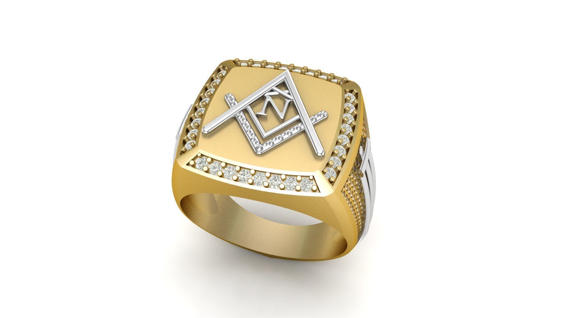 N - LETTER  SIGNET RING 3D print model_2