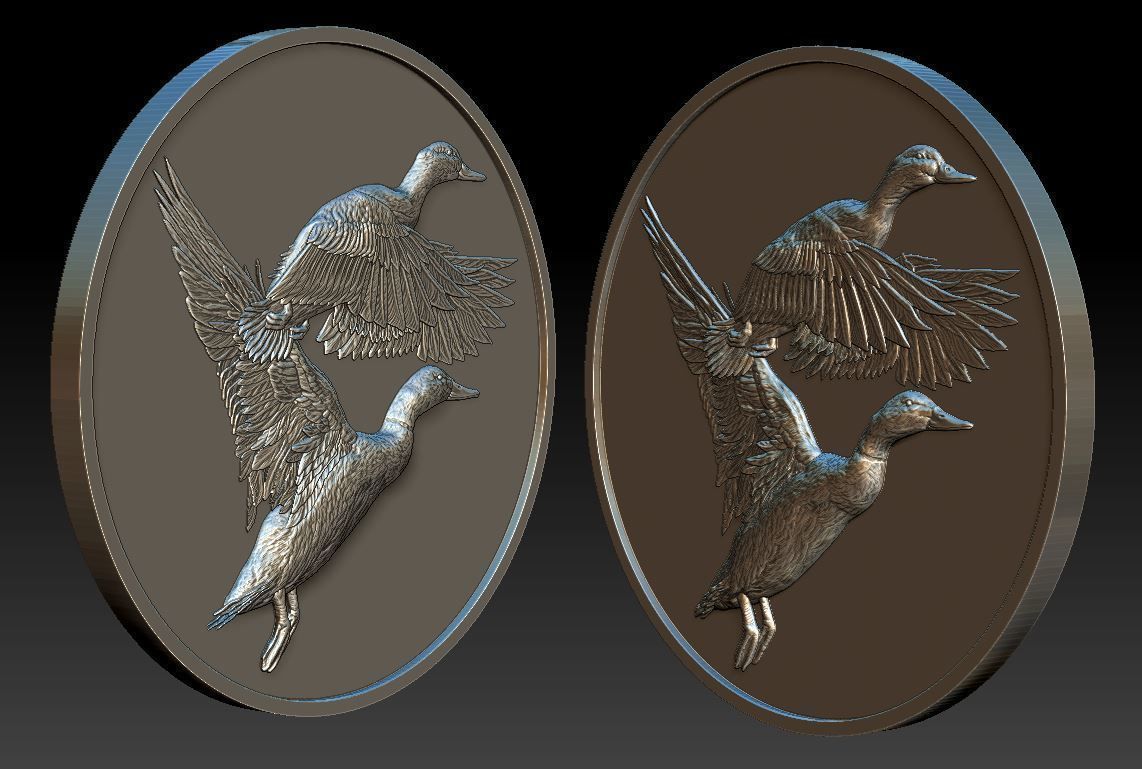 Ducks Coin - relief -2019 3D print model_1