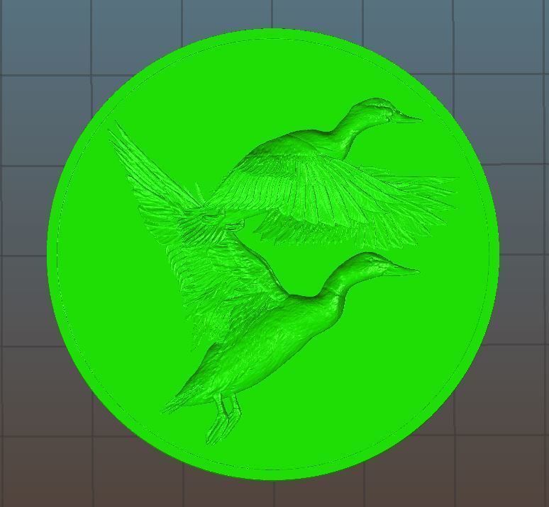 Ducks Coin - relief -2019 3D print model_5
