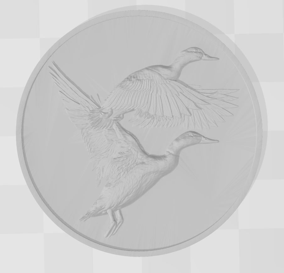 Ducks Coin - relief -2019 3D print model_4