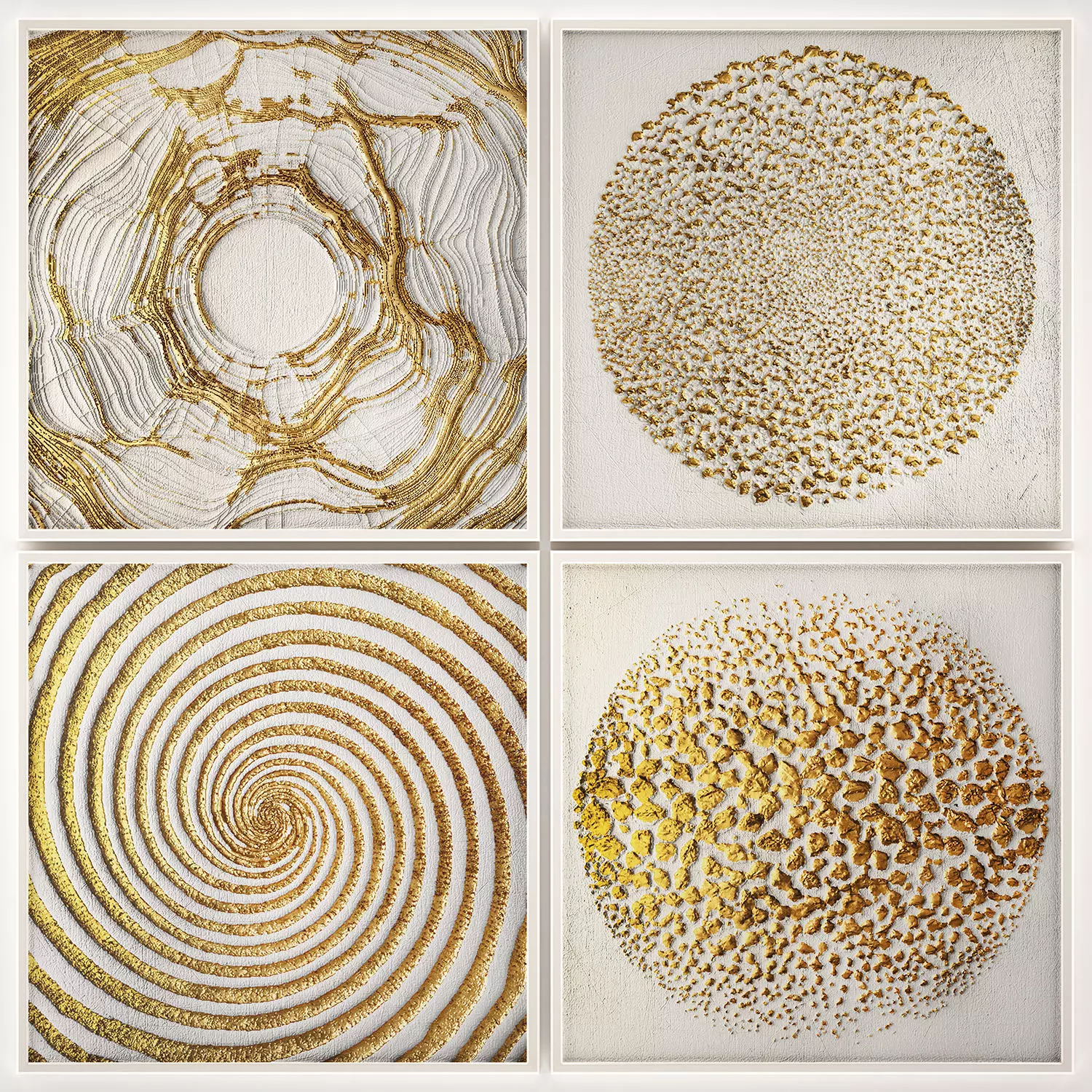 Collection of paintings with gold for walls 11 3D model