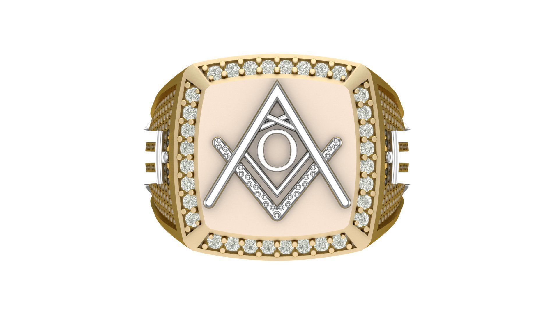 O - LETTER  SIGNET RING 3D print model_4