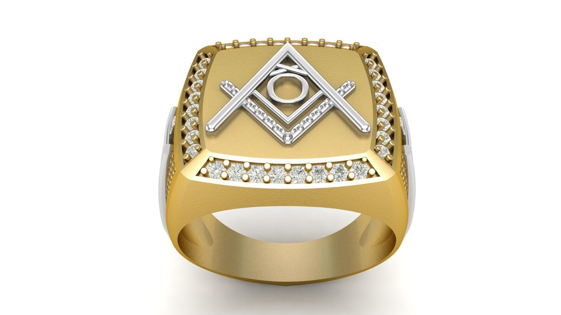 O - LETTER  SIGNET RING 3D print model_1