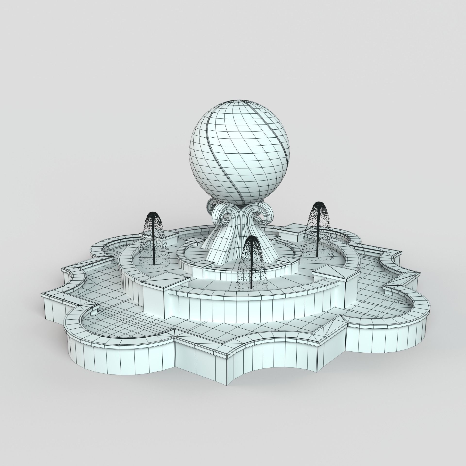 Fountain octopus 3D model_5