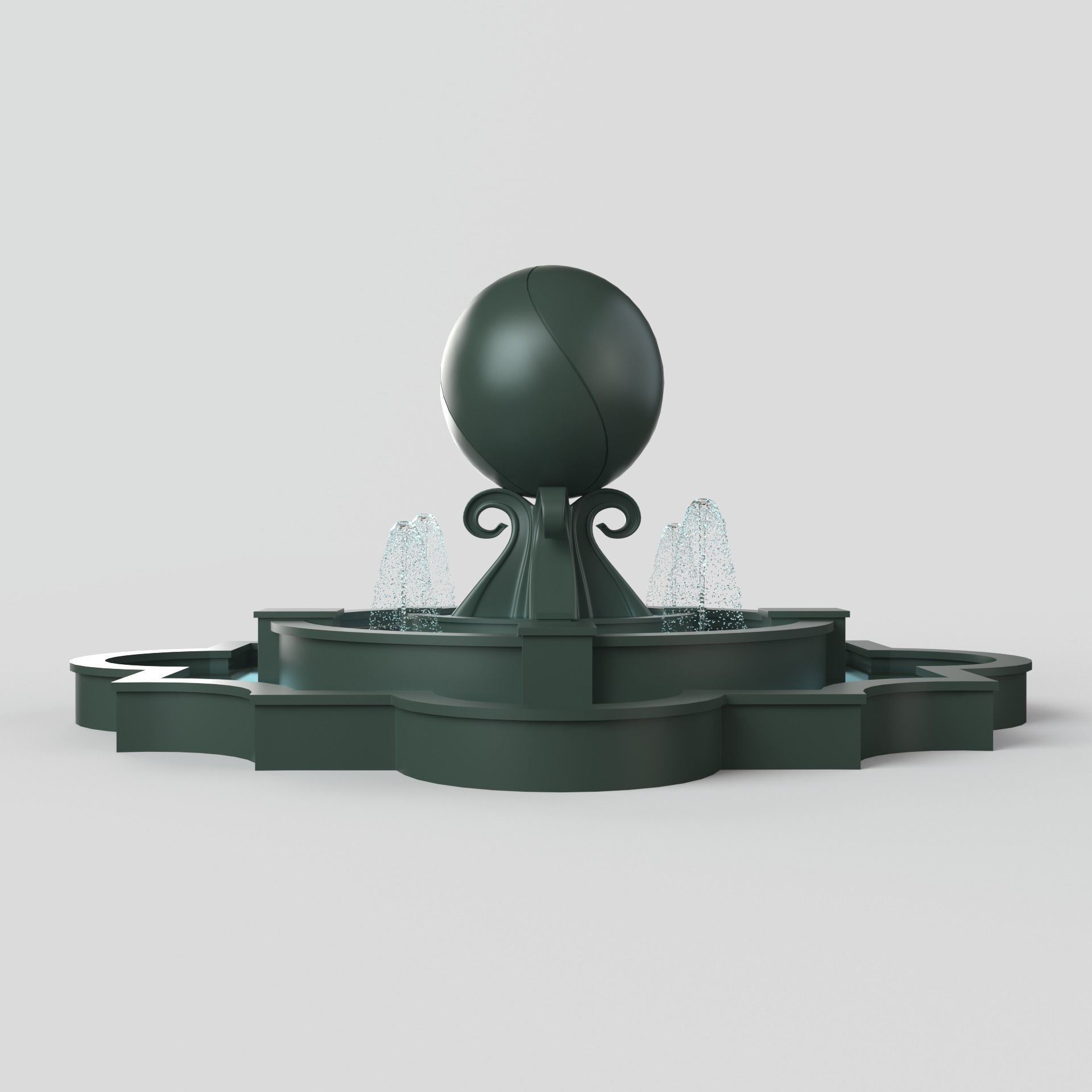 Fountain octopus 3D model_3