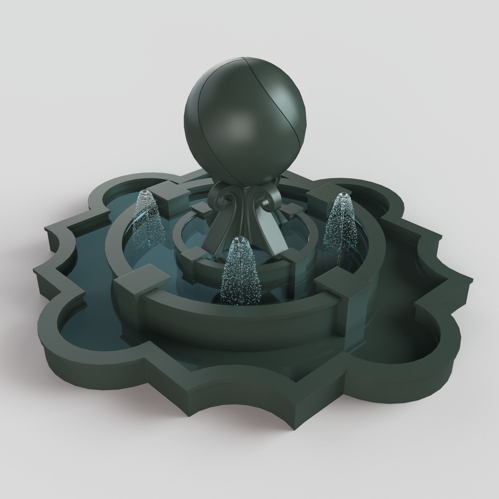Fountain octopus 3D model_2