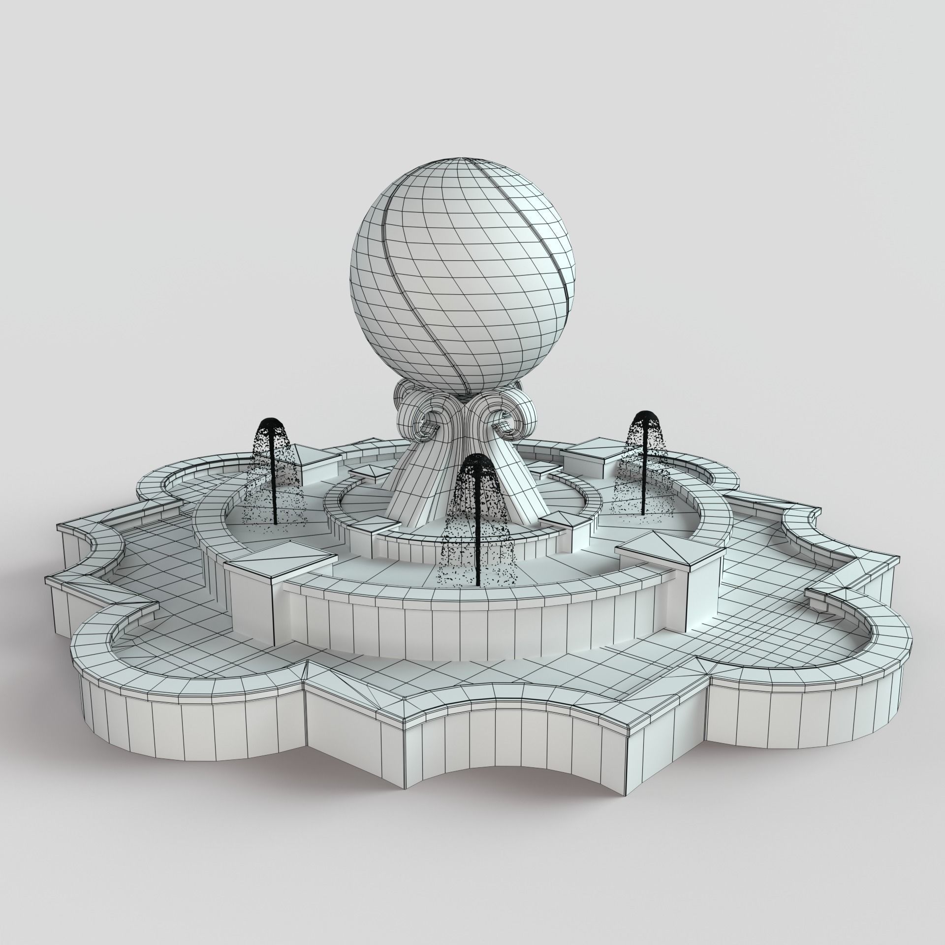Fountain octopus 3D model_6
