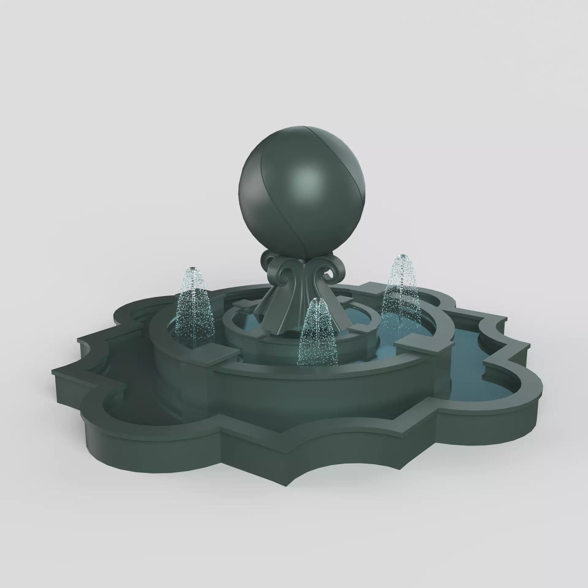 Fountain octopus 3D model_0
