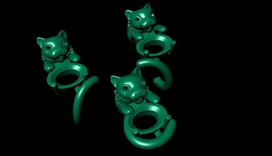 CAT NECKLACES AND EARRING 3D print model_4