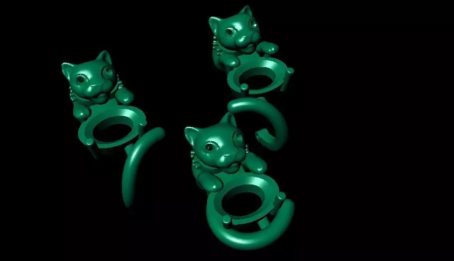 CAT NECKLACES AND EARRING 3D print model_0