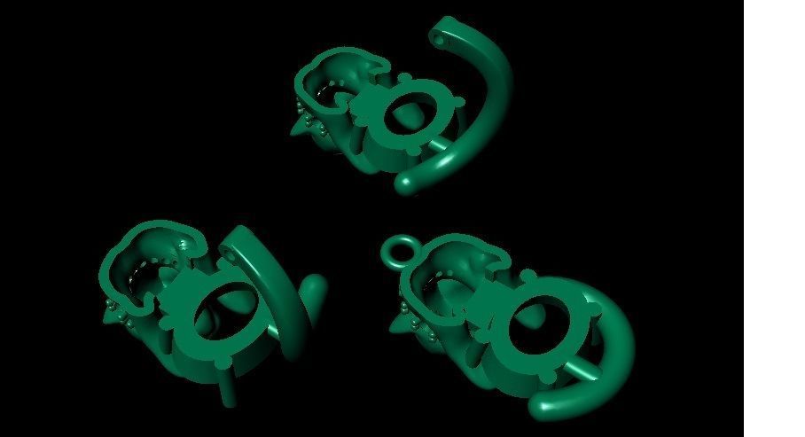 CAT NECKLACES AND EARRING 3D print model_16